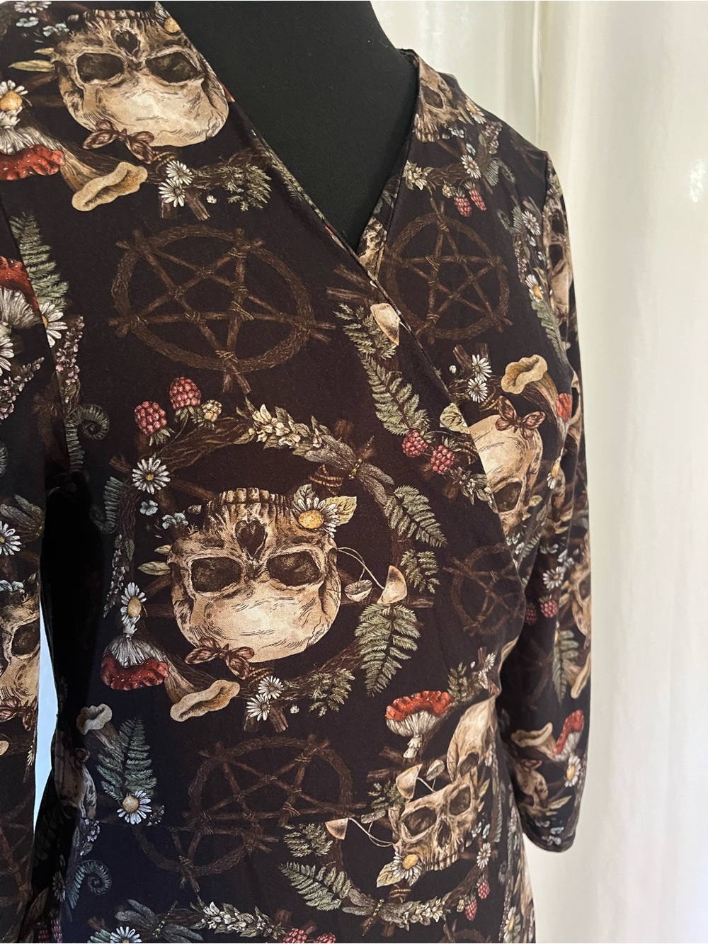 Disturbia Skulls & Pentagrams Wrap Dress